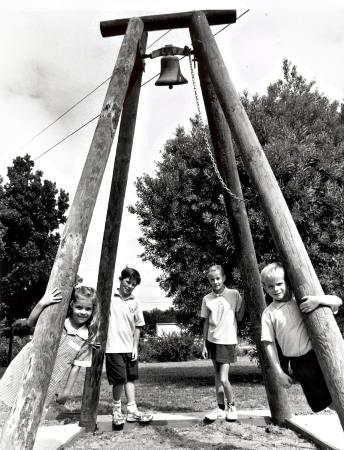 The 125th Anniversary  of Heatherton Primary School with school bell and Felicity Newton, Josh McKenzie, Renee McLeod and Adam Sparrow [picture].