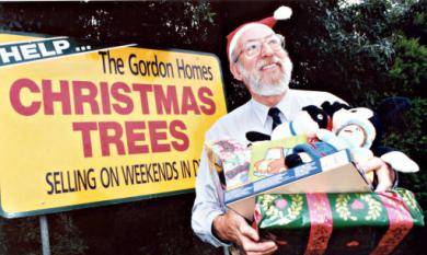 Bob Flavell of Gordon Homes selling Christmas trees [picture].