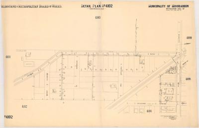Melbourne and Metropolitan Board of Works, Detail Plan No. 4102, 1938, lithograph [picture].