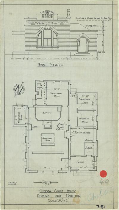Chelsea Court House Repairs and Painting Plan no. 7.51, undated, circa 1950 [picture].