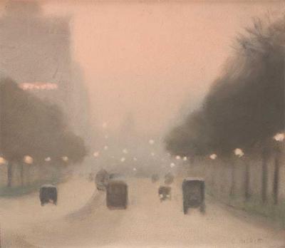 Evening St Kilda Road, Melbourne c1930, by Clarice Beckett [picture].
