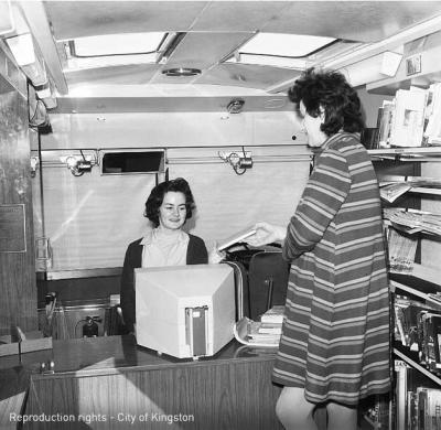 Bookmobile interior, 1972 [picture].