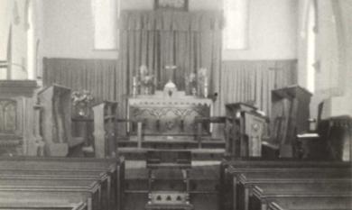 View of the chancel of St Matthew’s Church 1942 [picture].