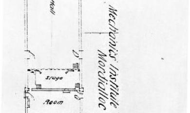 Floor plan of the Mordialloc Mechanics Institute  Library, stage and hall, c1900 [picture]