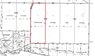 Portion of map of the Parish of Mordialloc, allotment 22, outlined in red, purchased by A McDonald [picture].
