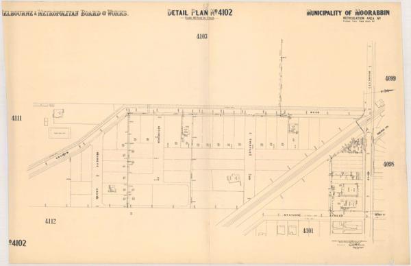 Melbourne and Metropolitan Board of Works, Detail Plan No. 4102, 1938, lithograph [picture].