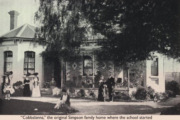 Cobbalanna, the original Simpson family home where Simpsons' school also known as Mentone High School, now Mentone Girls' Grammar started, c1899 [picture].