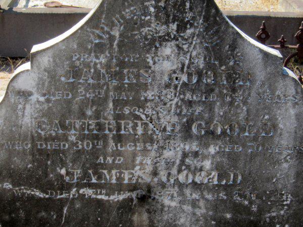 Detail of the grave stone of James and Catherine Goold at the Brighton Cemetery, East Brighton [picture].