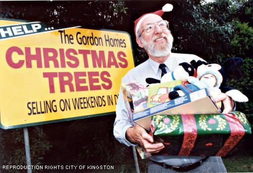 Bob Flavell of Gordon Homes selling Christmas trees [picture].
