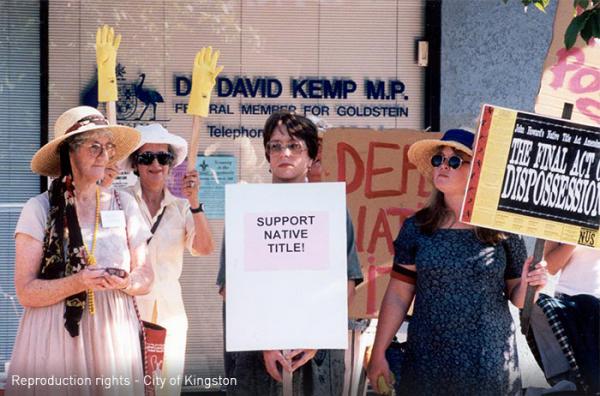 Protesters outside office of Federal Liberal MP, Dr David Kemp [picture].