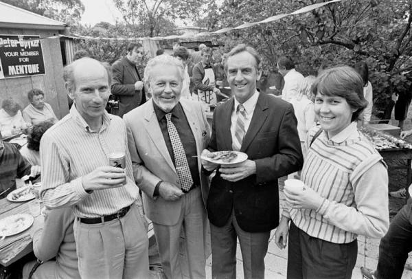 Peter Spyker with Premier John Cain at Mentone 1984 [picture].