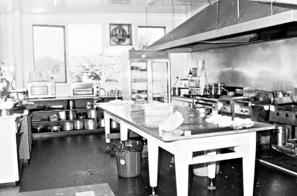 View of the kitchen at the Mentone Hotel [Picture].