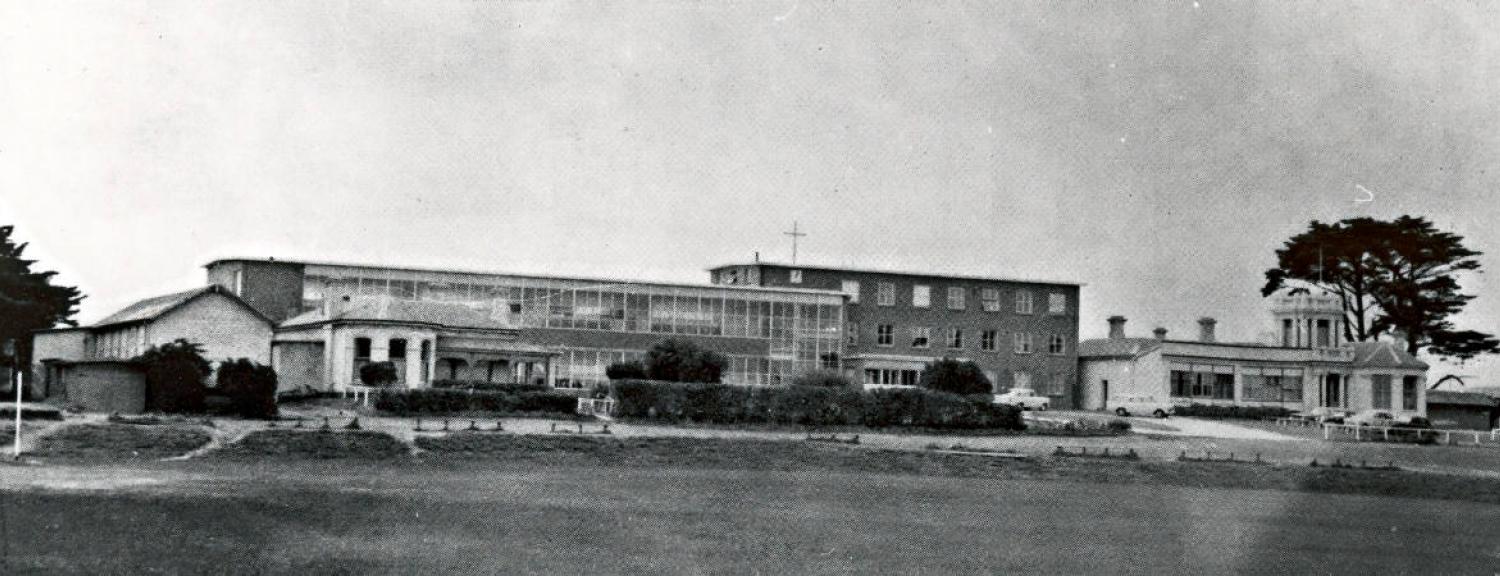 St Bede's College Mentone showing the original buildings, Joseph Davies on the right and Matthew Davies on the left [picture].