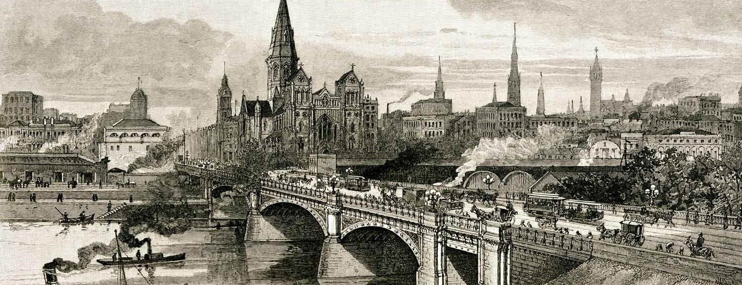 Princes Bridge and the Yarra River, Melbourne, 1888 [illustration].